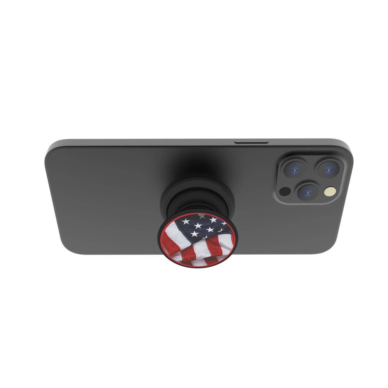 Magnetic phone grip and Stand Built in Magnets (USA FLAG) - FAB š§² POPSĀ®