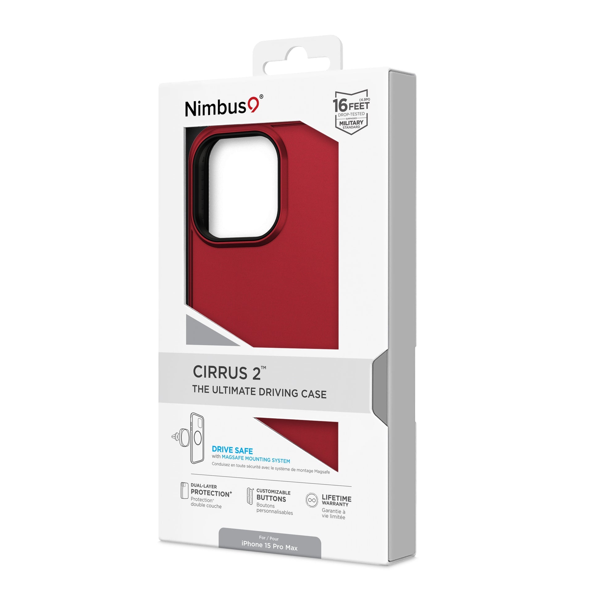 Nimbus9 Cirrus 2 iPhone 15 Pro Max MagSafe Case - Crimson - FAB š§² POPSĀ®