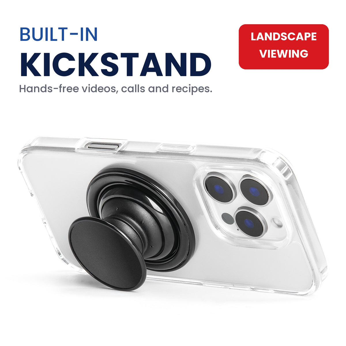 FAB POPS Snap-On grip built-in kickstand for hands-free viewing