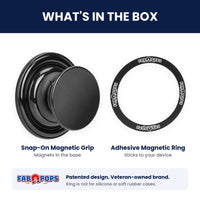 What's in the box: FAB POPS Snap-On Magnetic Grip and adhesive magnetic ring