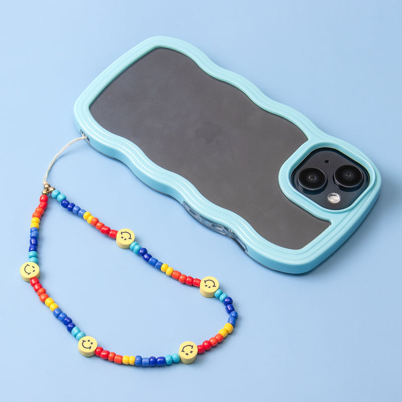 FAB POPS® MagSafe Phone Charm Lanyard - Smiley Face Beaded Strap