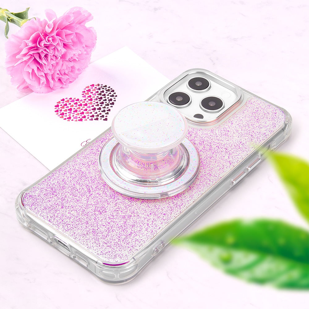 FAB POPS Pink Glitter Magnetic Phone Grip + Stand (Adapter Plate Included) - FAB POPS®  # # #