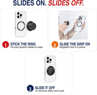 FAB POPS ANYWHERE MAX magnetic phone grip, stand and mount features