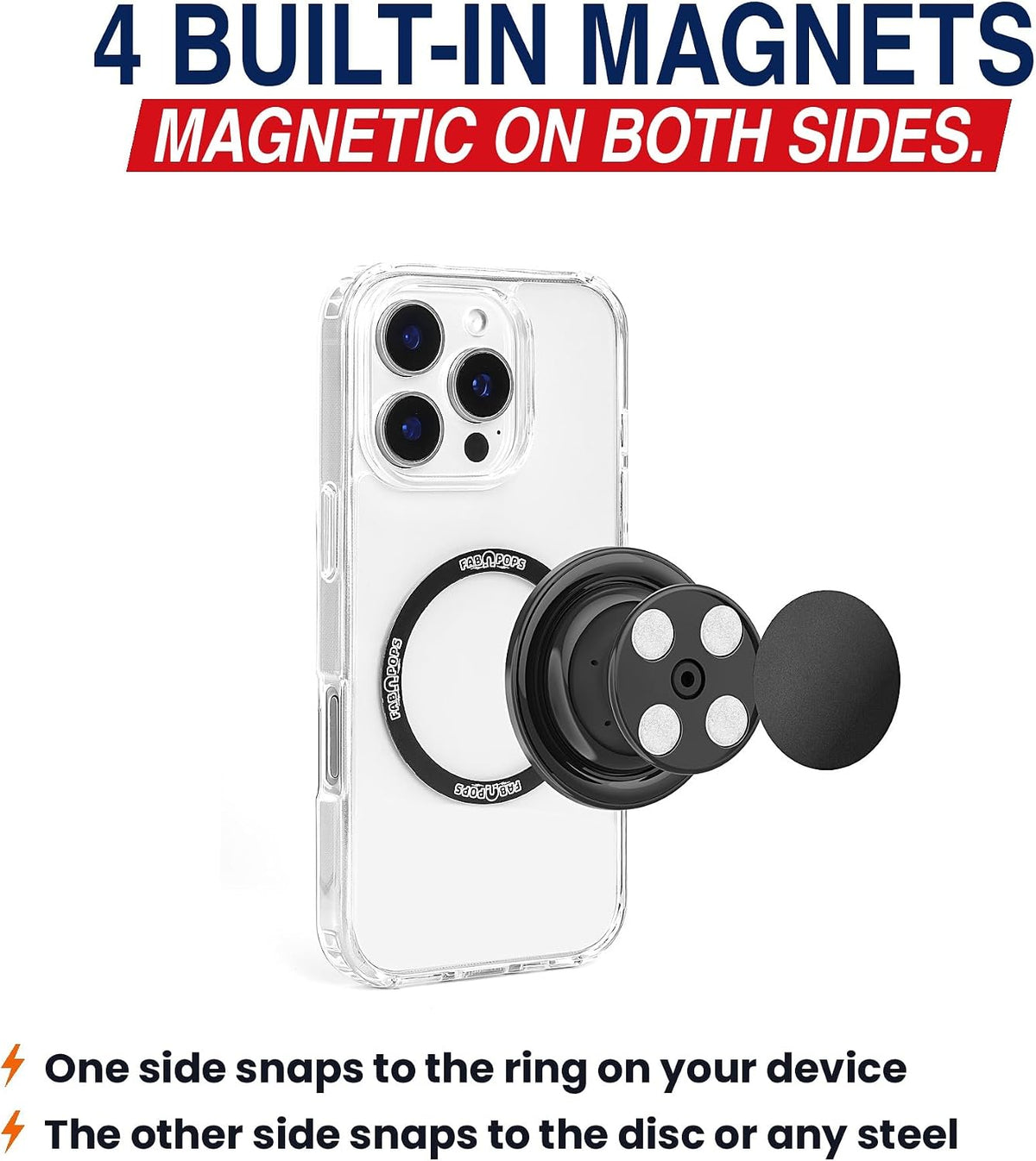 FAB POPS ANYWHERE MAX built-in magnets on both sides