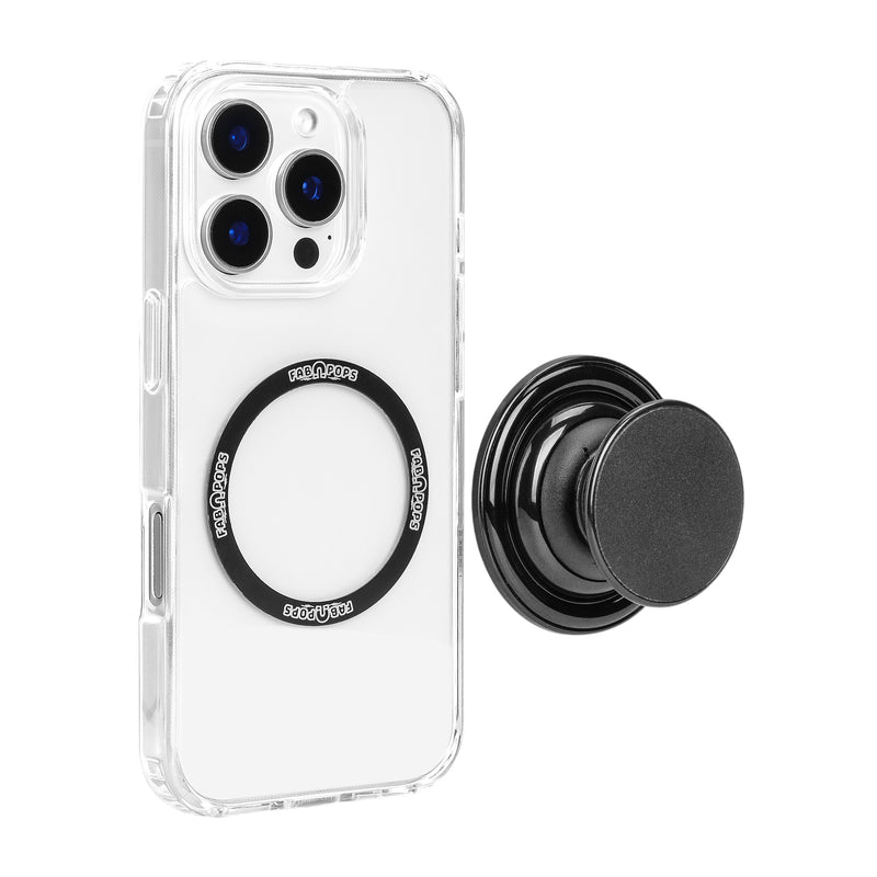FAB POPS® Magnetic Phone Grip – Black (MagSafe-Compatible)