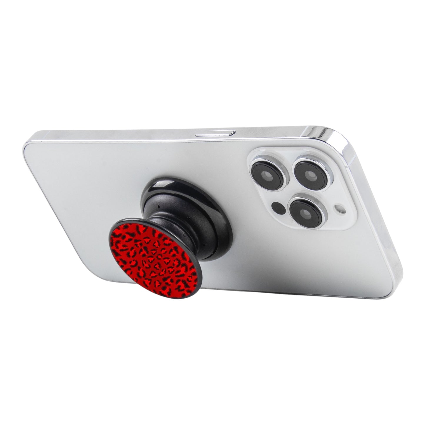 Magnetic Phone Grip and Stand Built in Magnets (Red Leopard) - FAB 🧲 POPS®