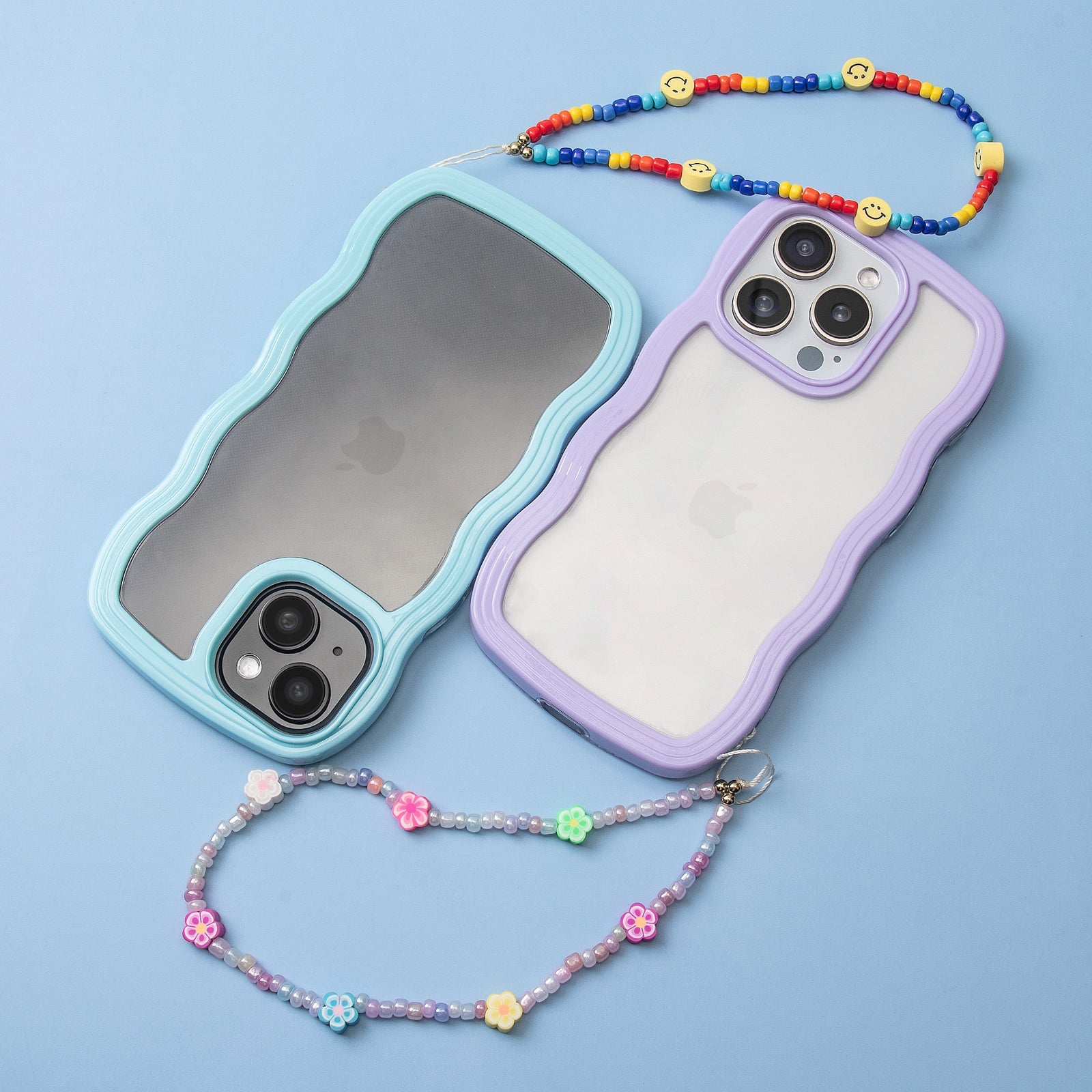 FAB POPS® MagSafe Phone Charm Lanyard - Smiley Face Beaded Strap