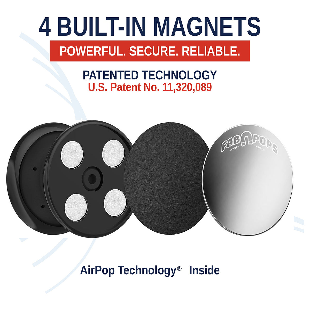 FAB POPS Anywhere Grip has 4 built-in magnets
