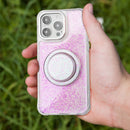 FAB POPS Pink Glitter Magnetic Phone Grip + Stand (Adapter Plate Included) - FAB POPS®  # # #