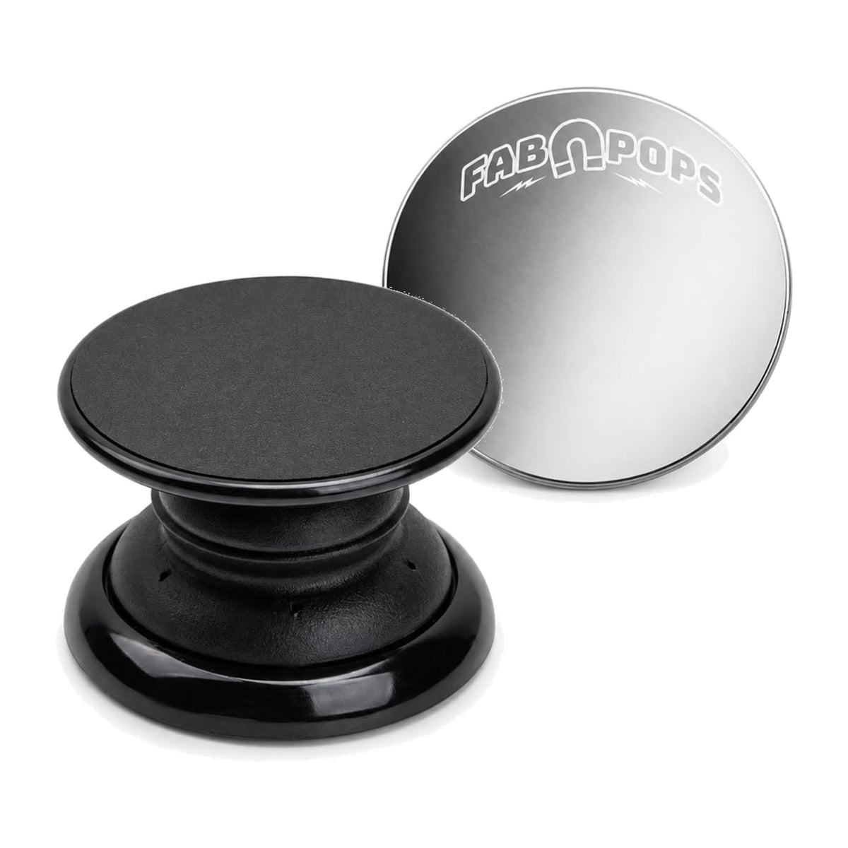 FAB POPS Anywhere Grip, black magnetic phone grip with included Anywhere Disc