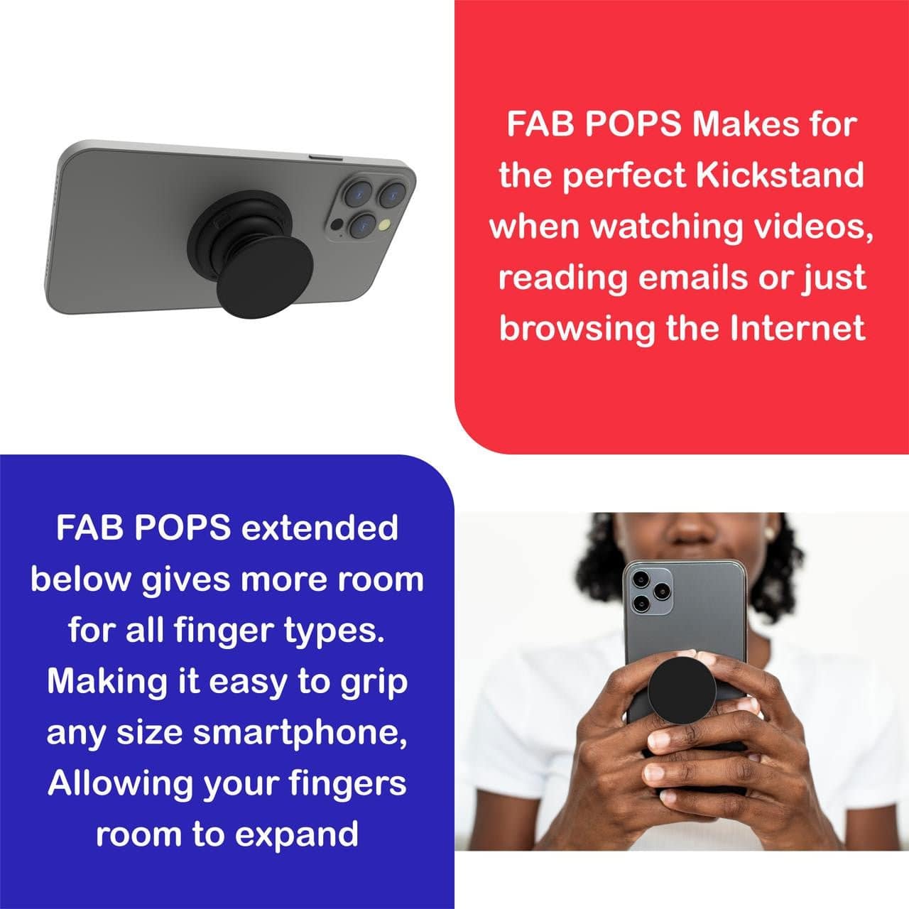 Magnetic Phone Grip and Stand built in magnets (American Flag) - FAB 🧲 POPS®