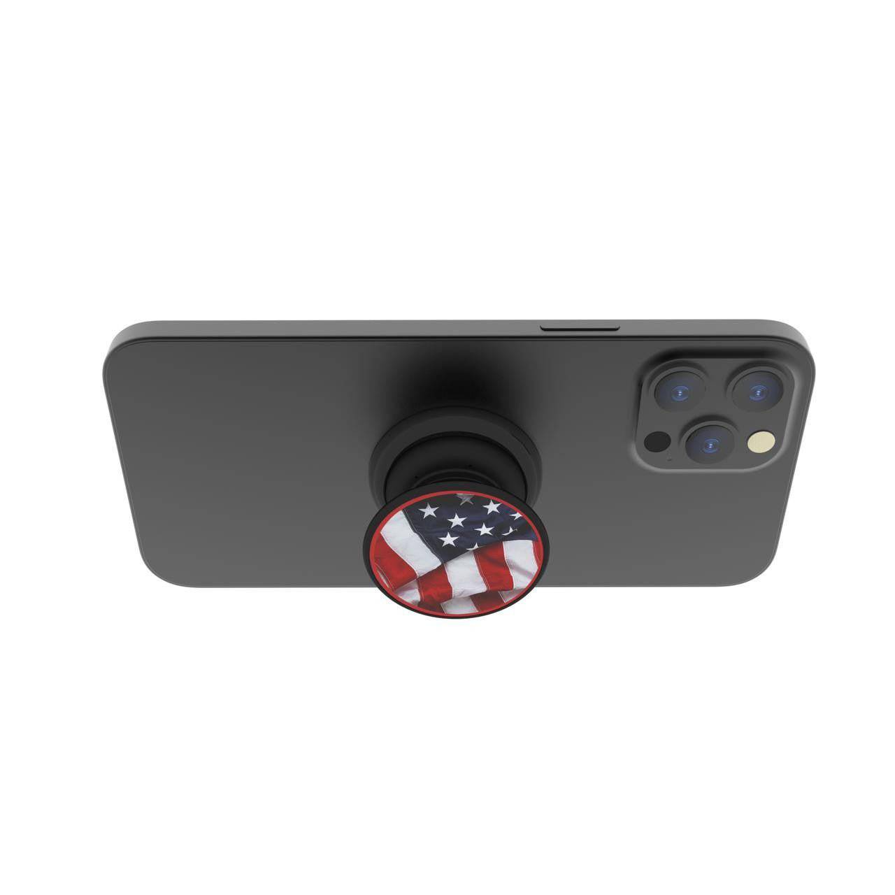 Magnetic phone grip and Stand Built in Magnets  (USA FLAG) - FAB 🧲 POPS®