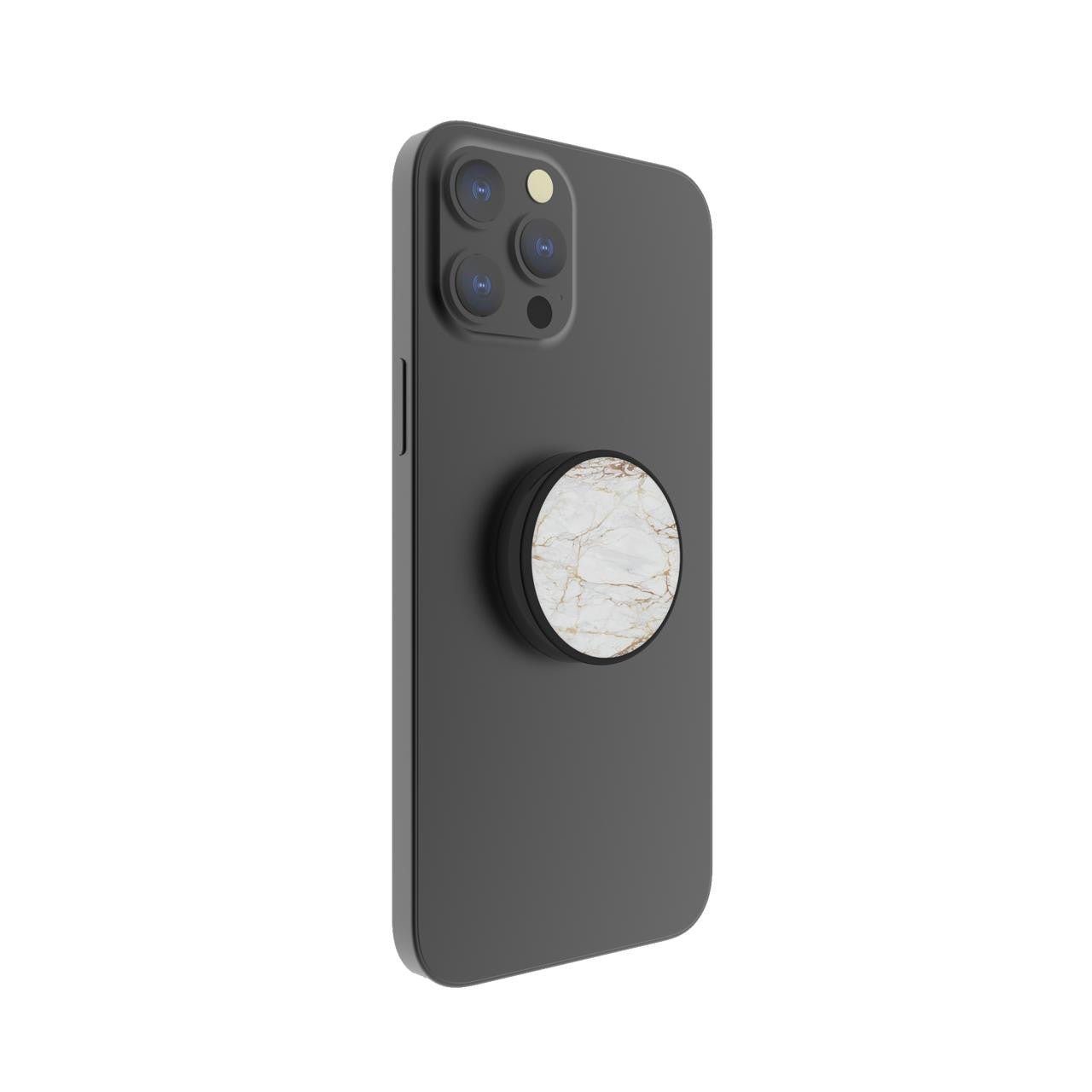 FAB POPS® Magnetic Phone Grip & Stand with Built-In Magnets | White-Gold Marble - FAB POPS® Phone Grip # # #