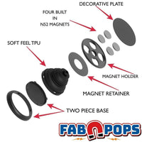 Magnetic Phone Grip and Stand Built in Magnets (Red Leopard) - FAB POPS®  # # #