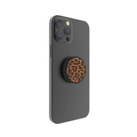 FAB POPS Magnetic Phone Grip and Stand with Built-In Magnets, Leopard