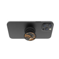 FAB POPS Magnetic Phone Grip and Stand, Black Gold Marble