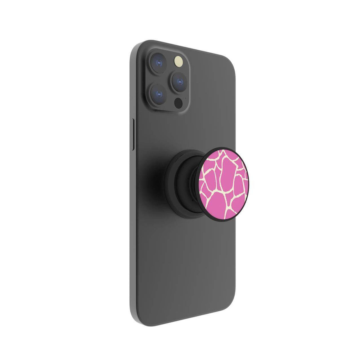 FAB POPS Magnetic Phone Grip and Stand with Built-In Magnets, Pink Giraffe
