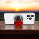 FAB POPS Magnetic Phone Grip and Stand with Built-In Magnets, Red Leopard