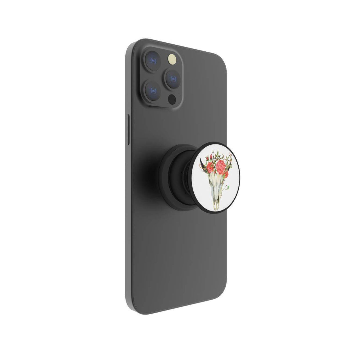 FAB POPS Magnetic Phone Grip and Stand with Built-In Magnets, Steer Skull
