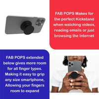 FAB POPS Magnetic Phone Grip and Stand with Built-In Magnets, Mermaid Scales
