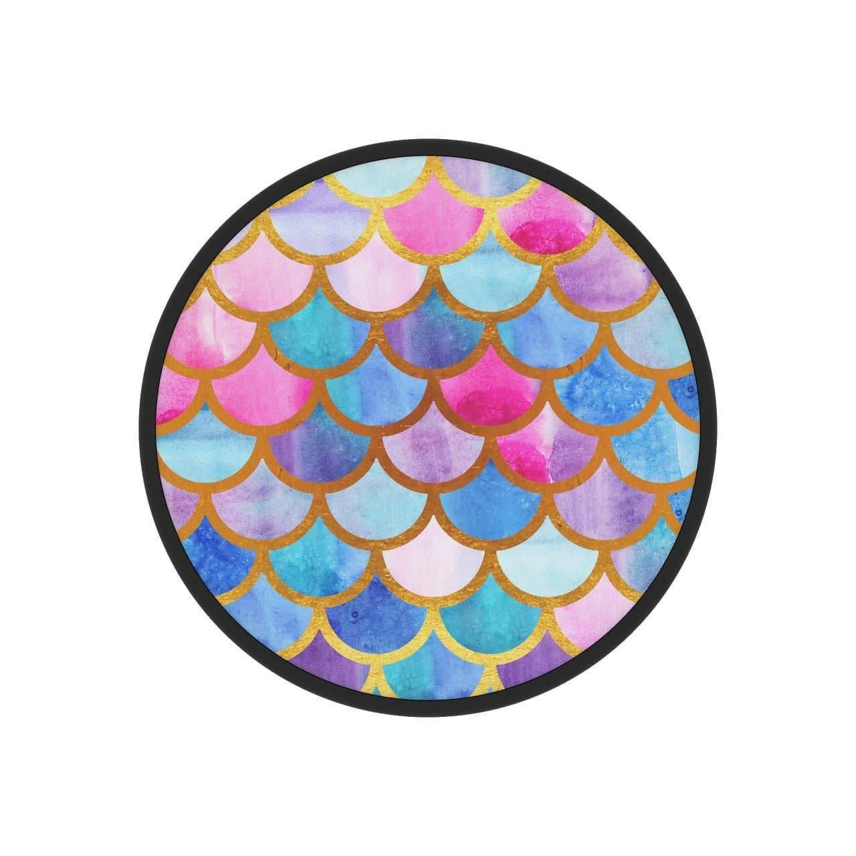 FAB POPS Magnetic Phone Grip and Stand with Built-In Magnets, Mermaid Scales