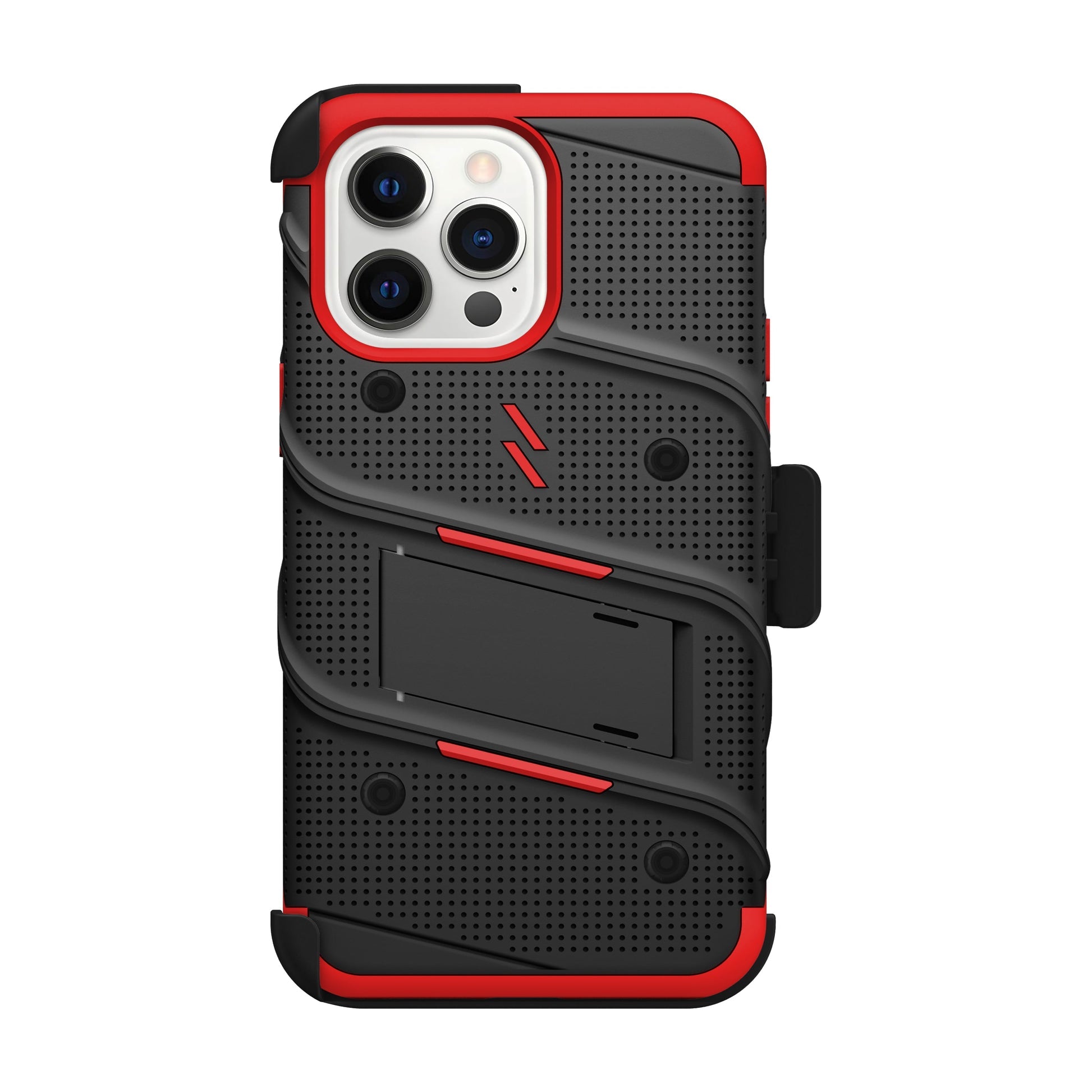 ZIZO BOLT iPhone 15 Pro Max Phone Case With Holster and Belt Clip- Red