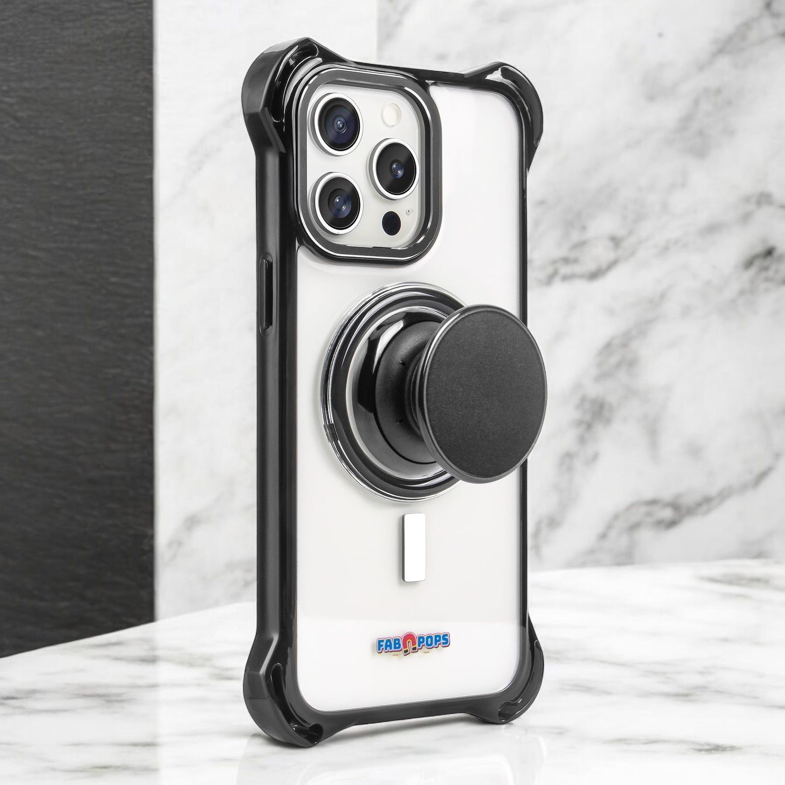 FAB POPS Magnetic Phone Grip and Case for iPhone 15 PRO Max - MagSafe